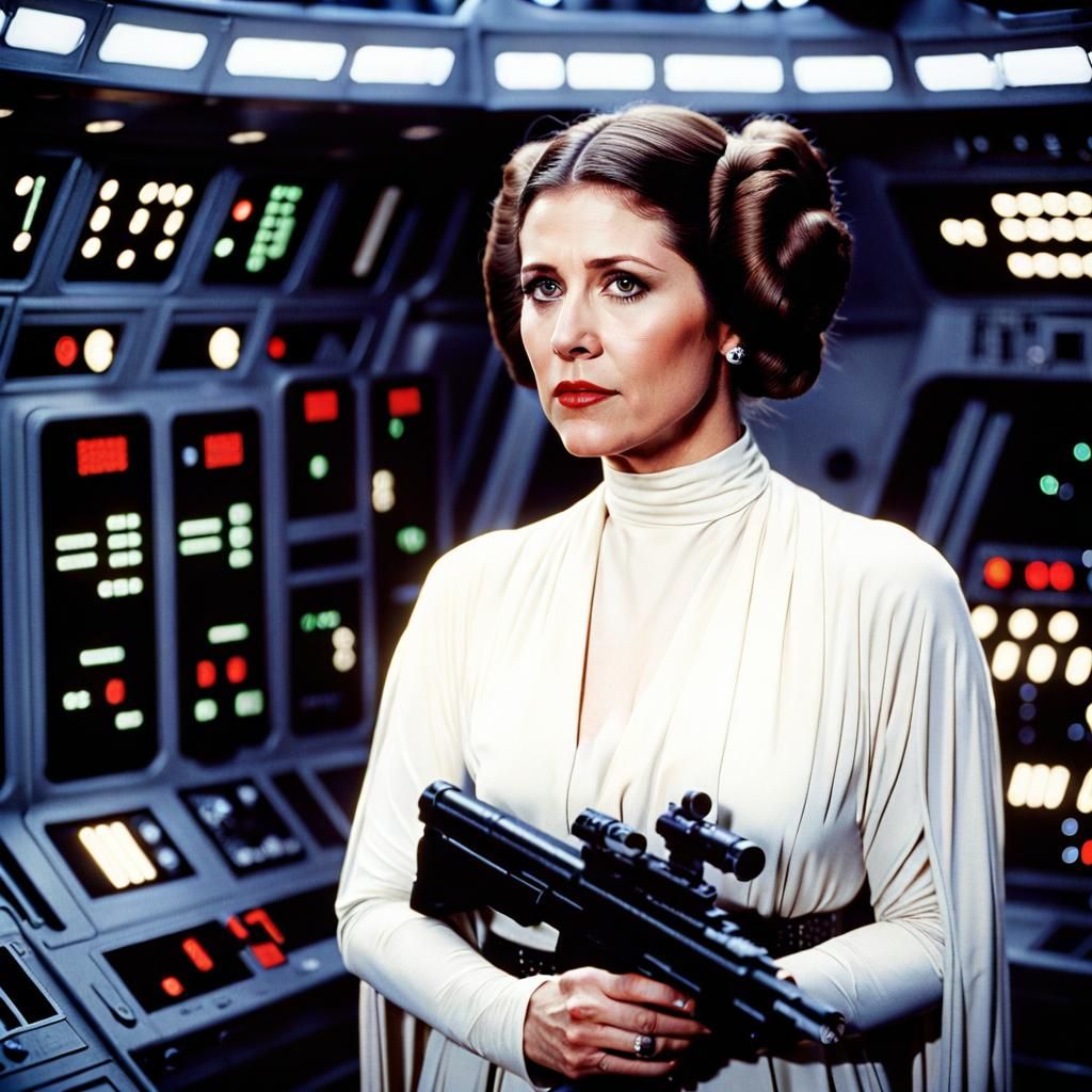Princess Leia Portrait in Hyperrealistic Style