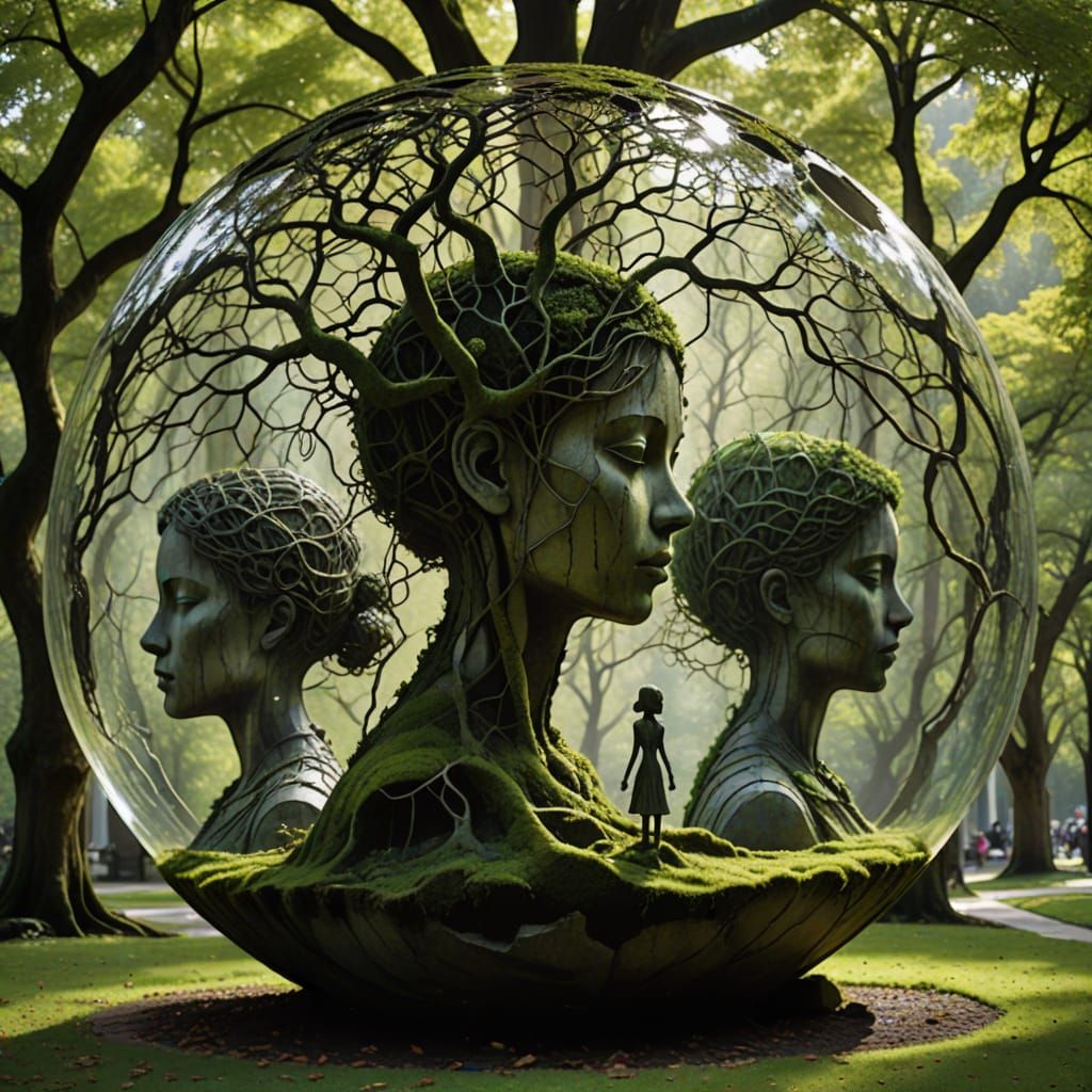 Four Seasons in Glass Portals: Nature Sculpture