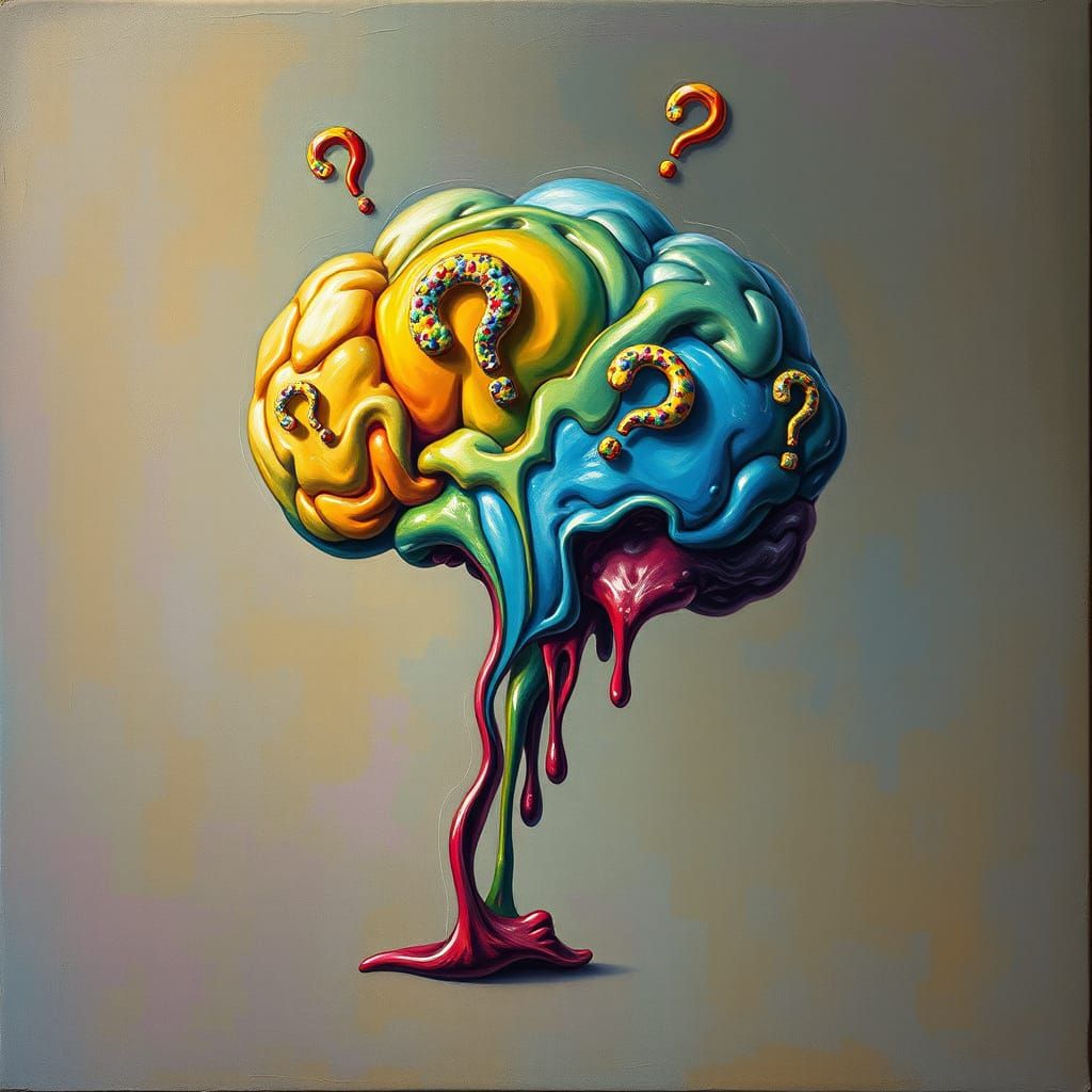 Surreal Consciousness Evolving in Melting Colors