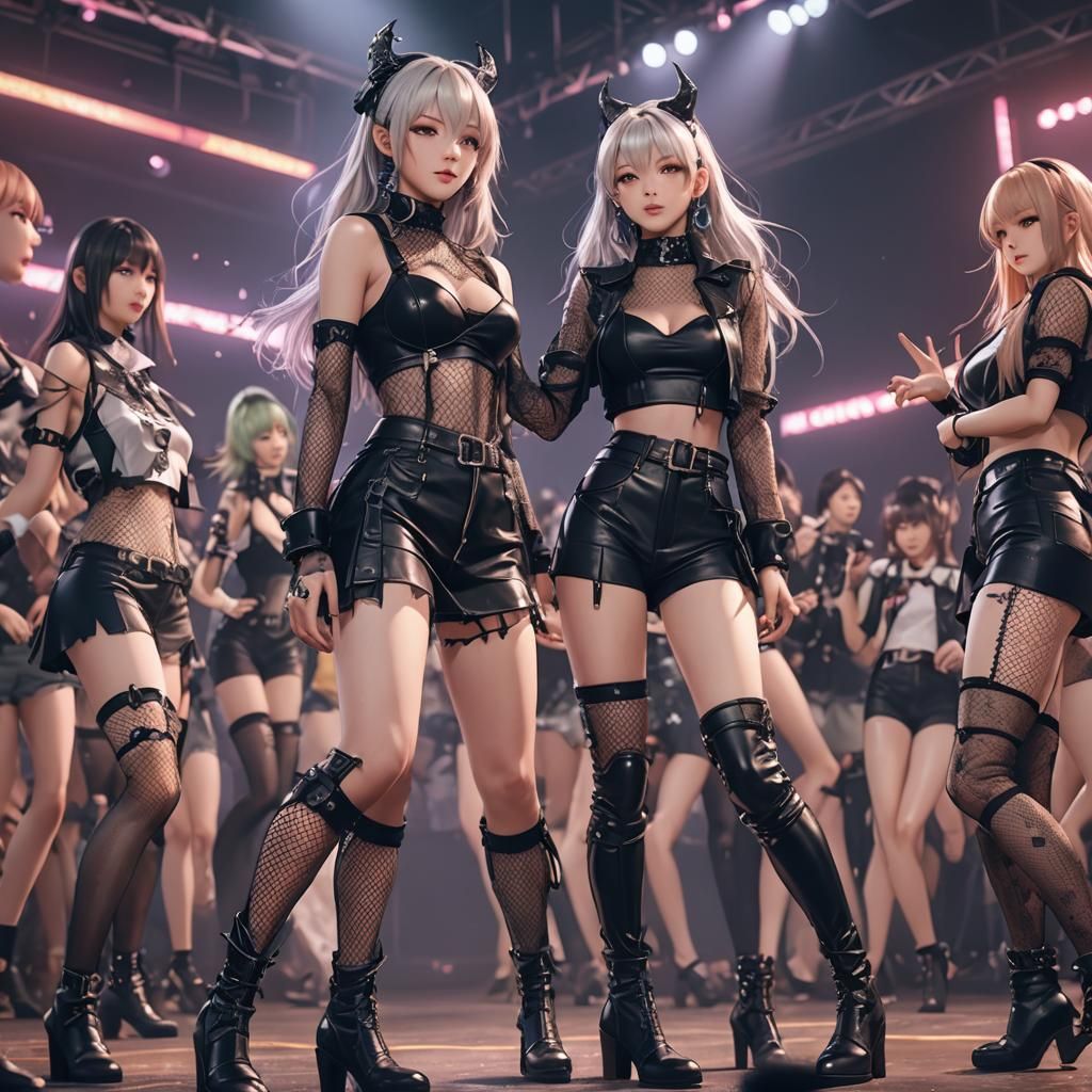 Rock Concert Fans in Anime-Inspired 3D Art