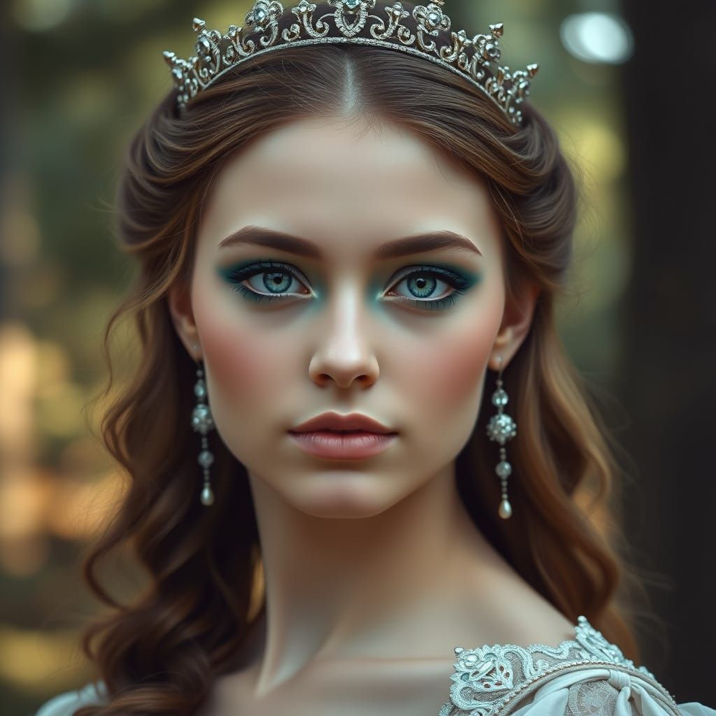 Renaissance Princess Portrait in Shy Seductive Manner