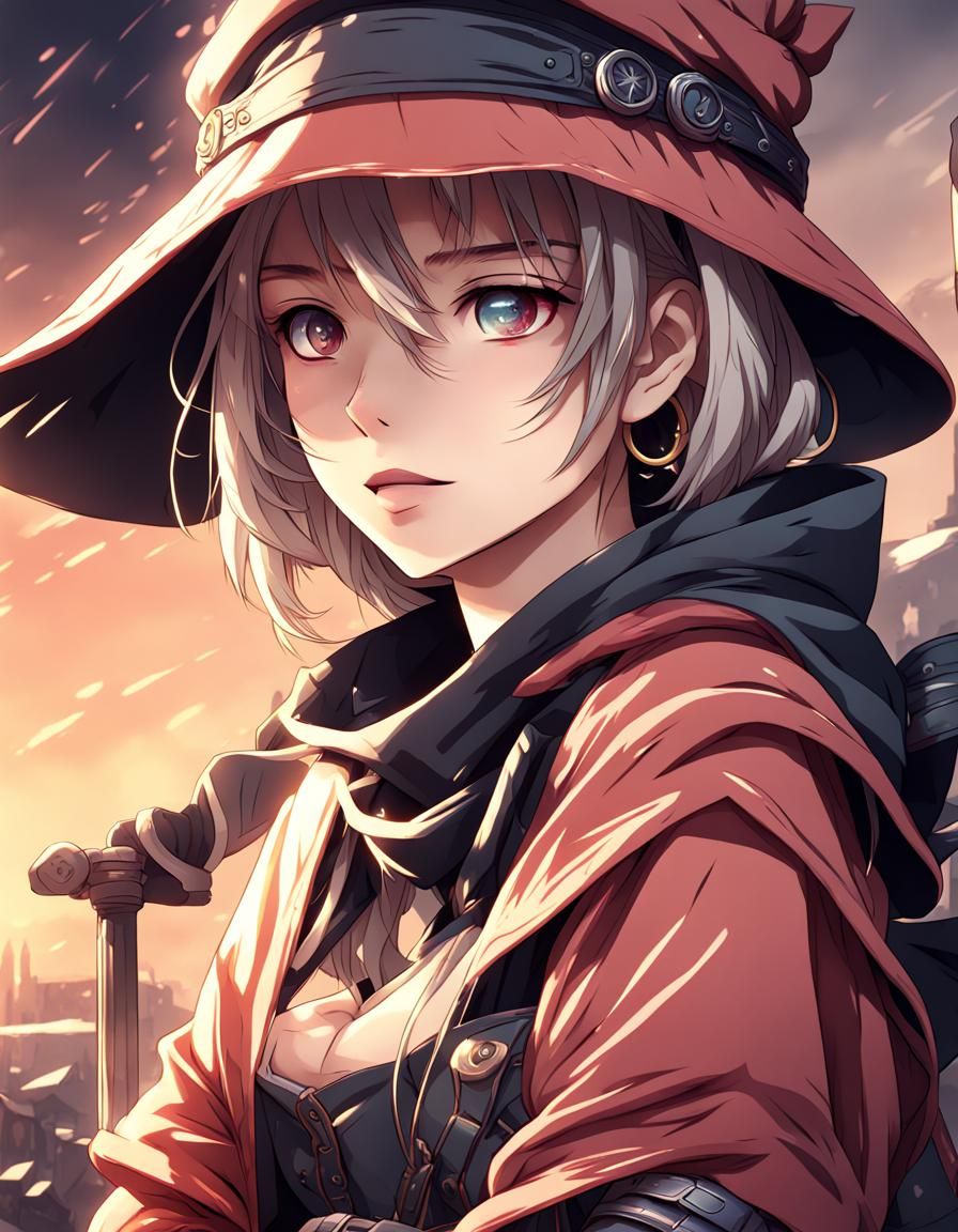 Fantasy Anime Bandit with Detailed Color Shading