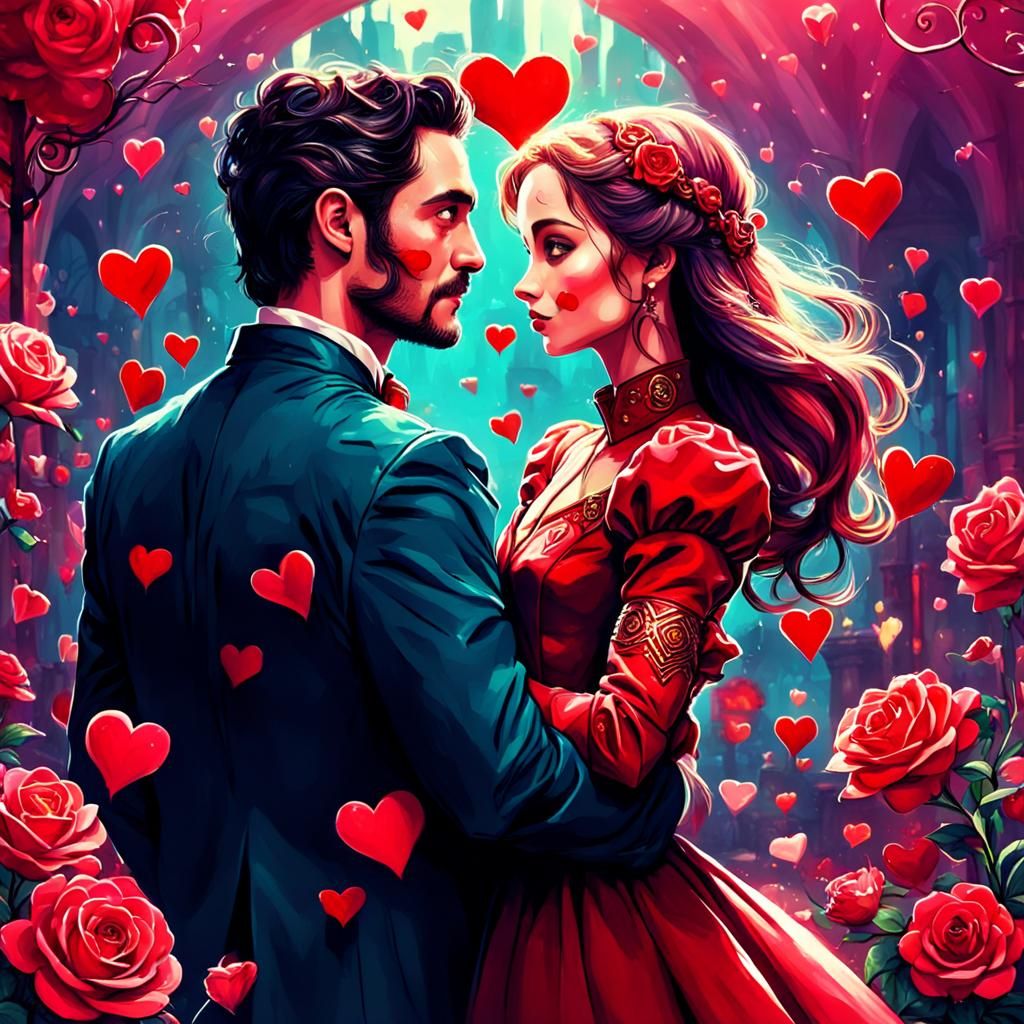 Colorful Fantasy: A Funny Valentine's Image