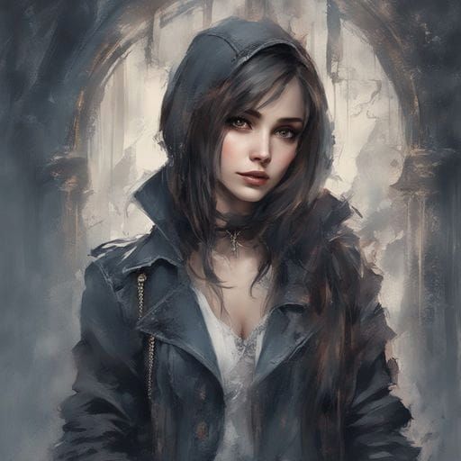 Gothic Girl Portrait in Royo Style