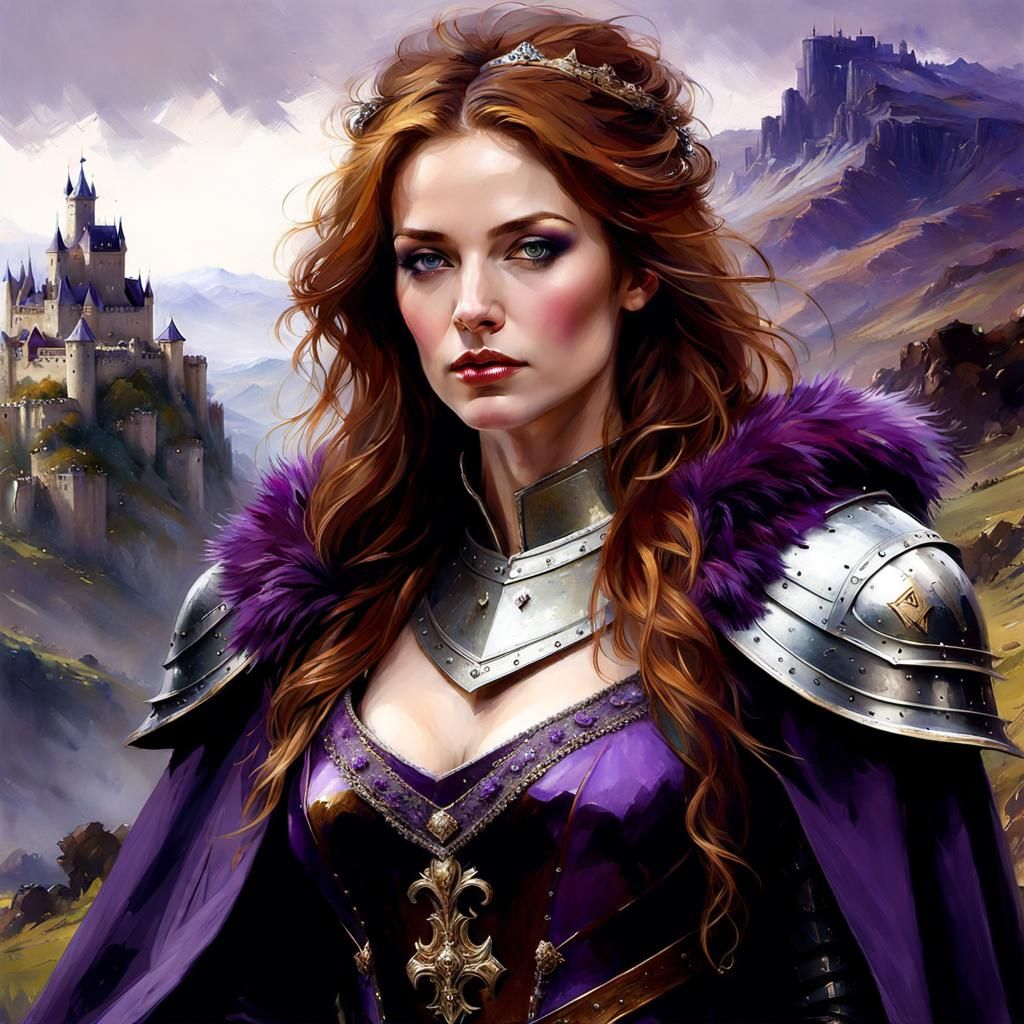 Purple medieval Dame