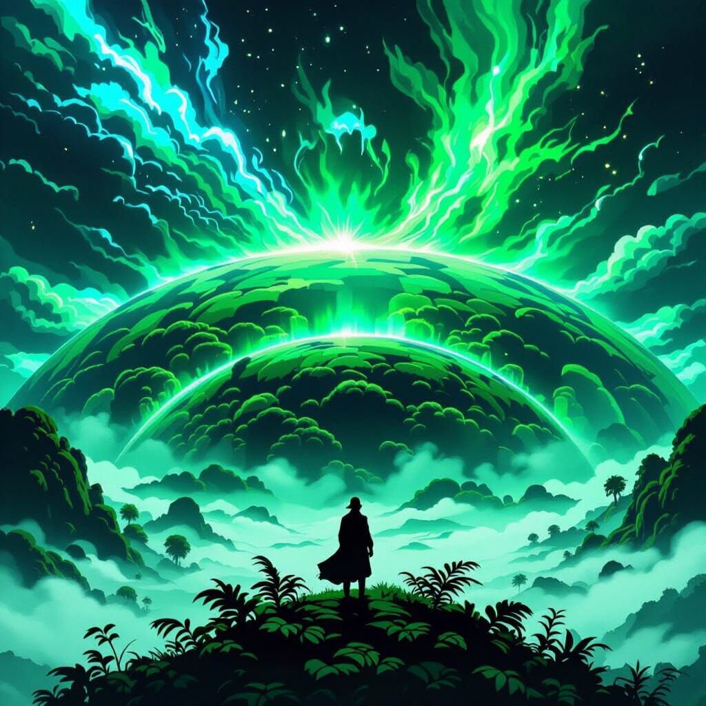 Lush Green Landscape Inspired by James Gurney