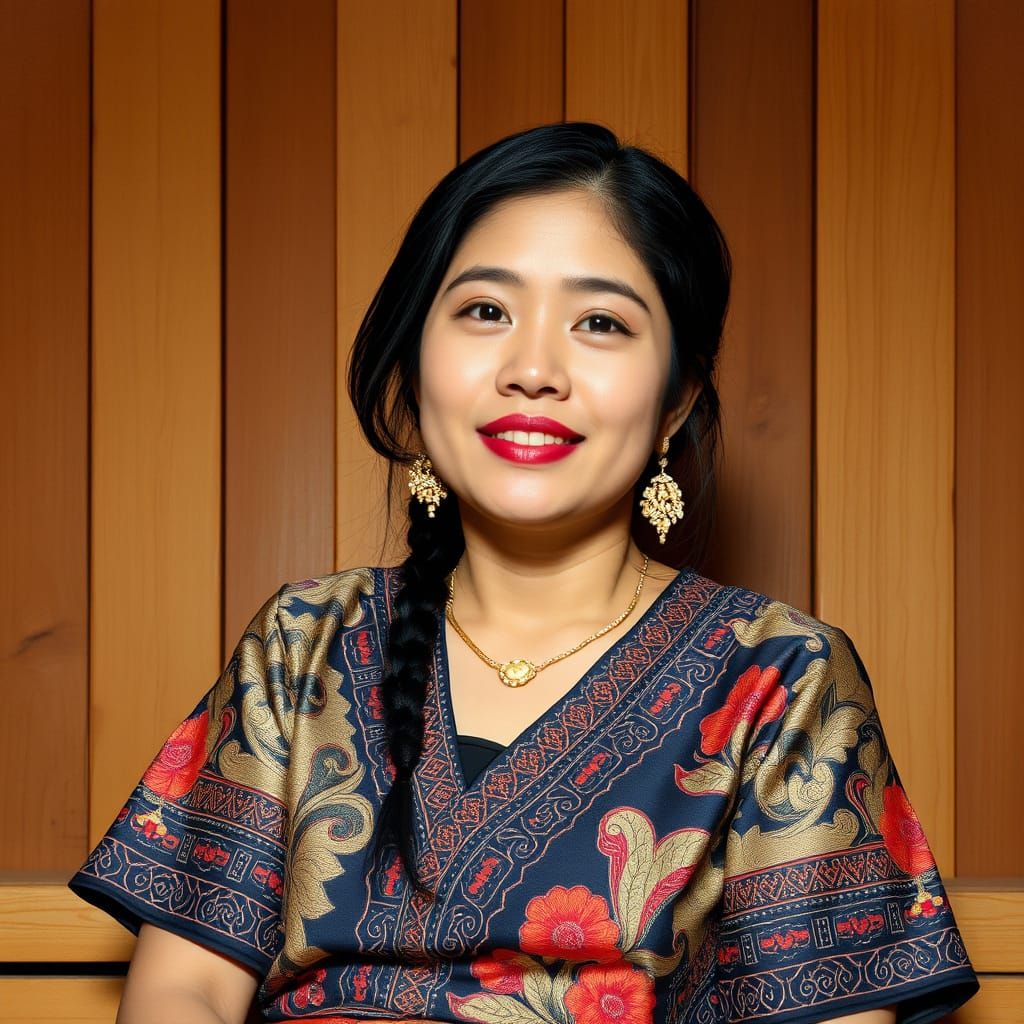 Traditional Javanese Woman in Sauna Ritual Scene