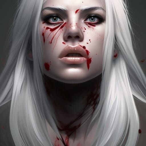 Bloody Portrait of a Woman in Art Nouveau Style