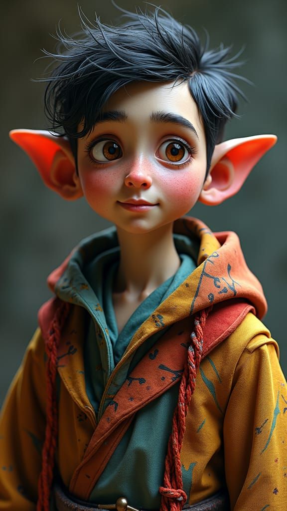 Halfling Portrait by Greg Rutkowski, Artgerm and Mucha