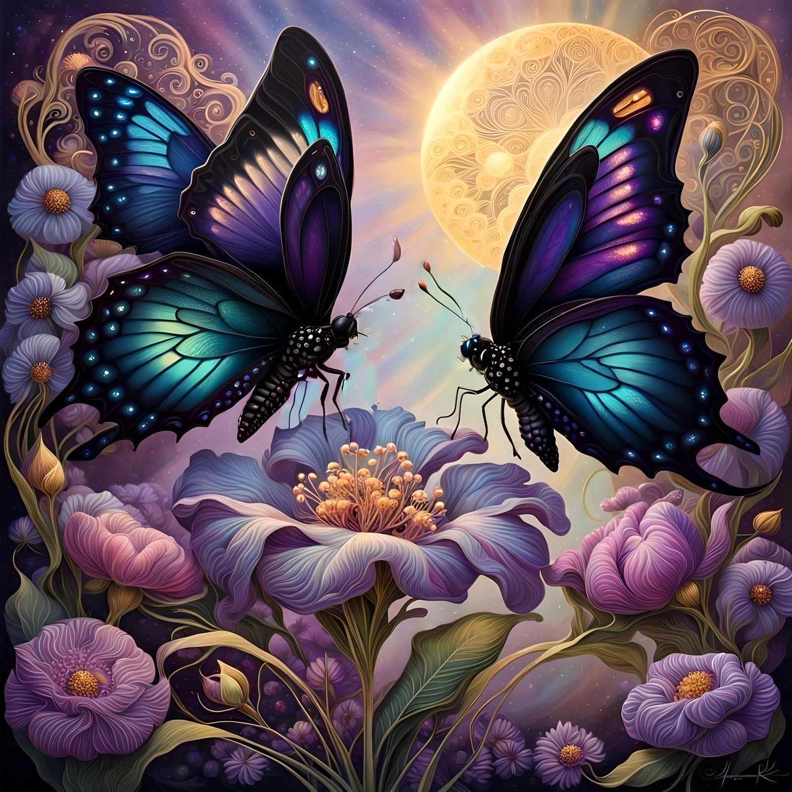 Two Beautiful Black Butterflies