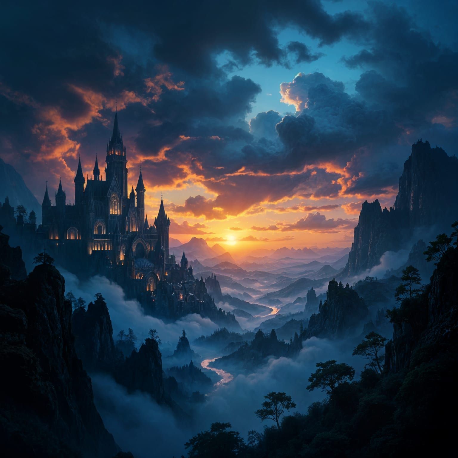 Dark Fantasy Landscape Digital Matte Painting