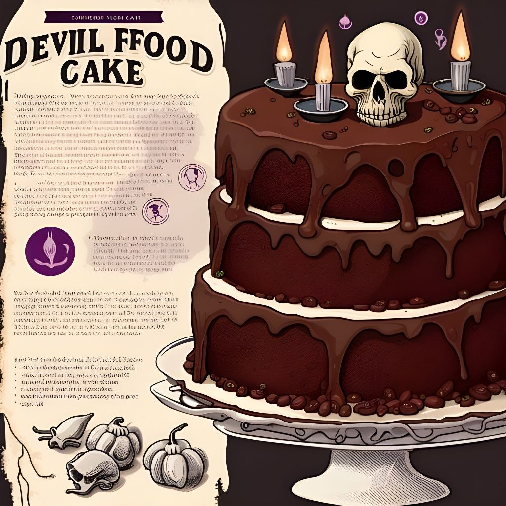 Devil's Food Cake Witch Recipe Illustration