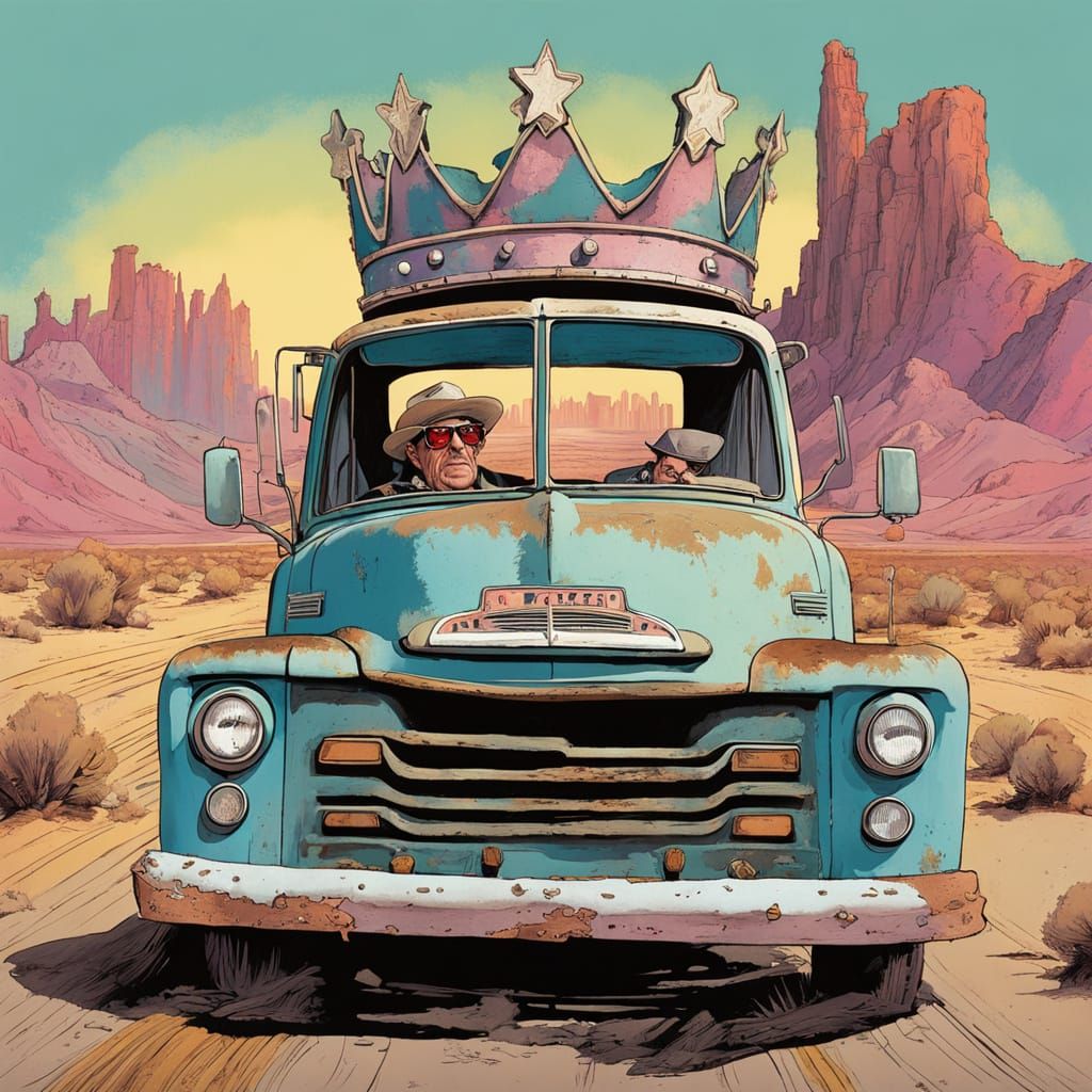 Comically Arrogant American President in Surreal Desert Land...