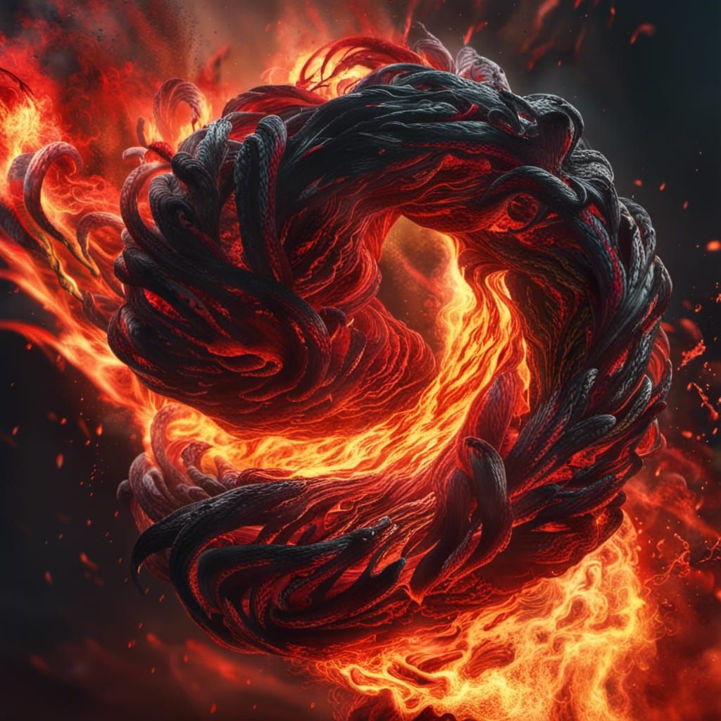 Hyperrealistic Fire Tornado in a Fantasy Art Style