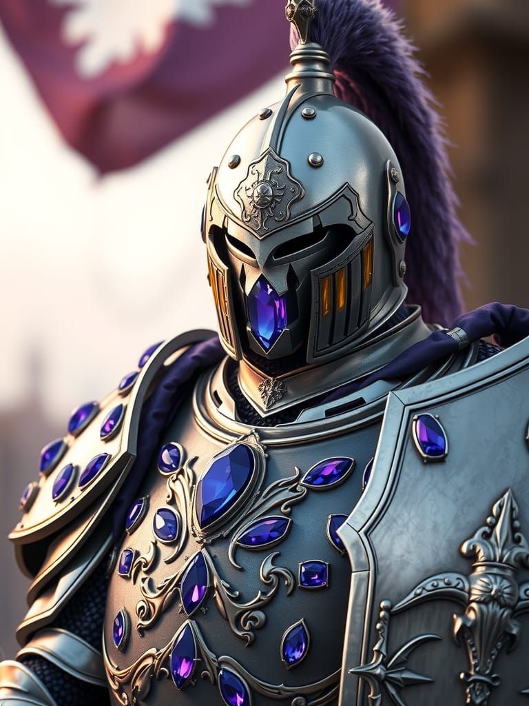 Knight in Tanzanite Parade Armor: Heroic Fantasy