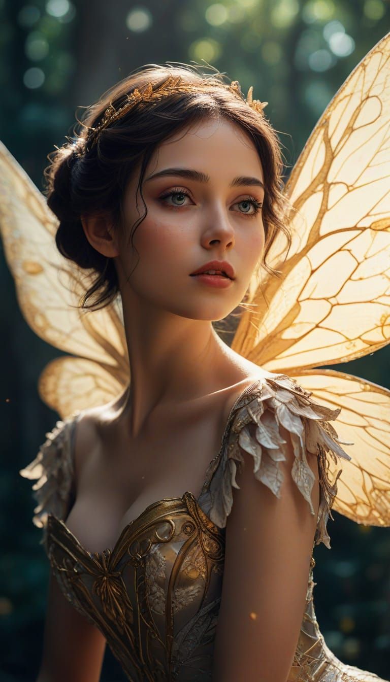 Whimsical Fairy Rides Cloud in Fauvist Style