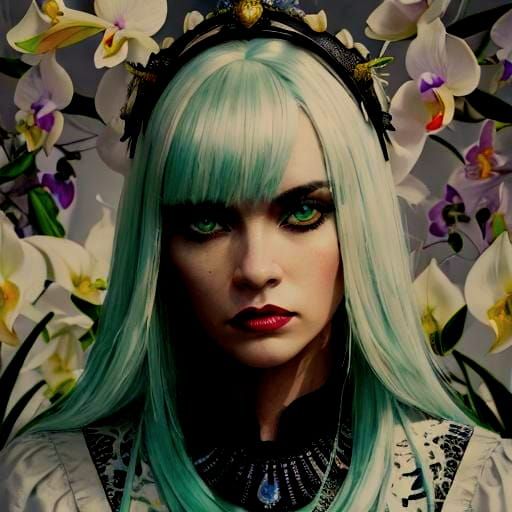 Vibrant Array of Lilies, Orchids, and Ferns