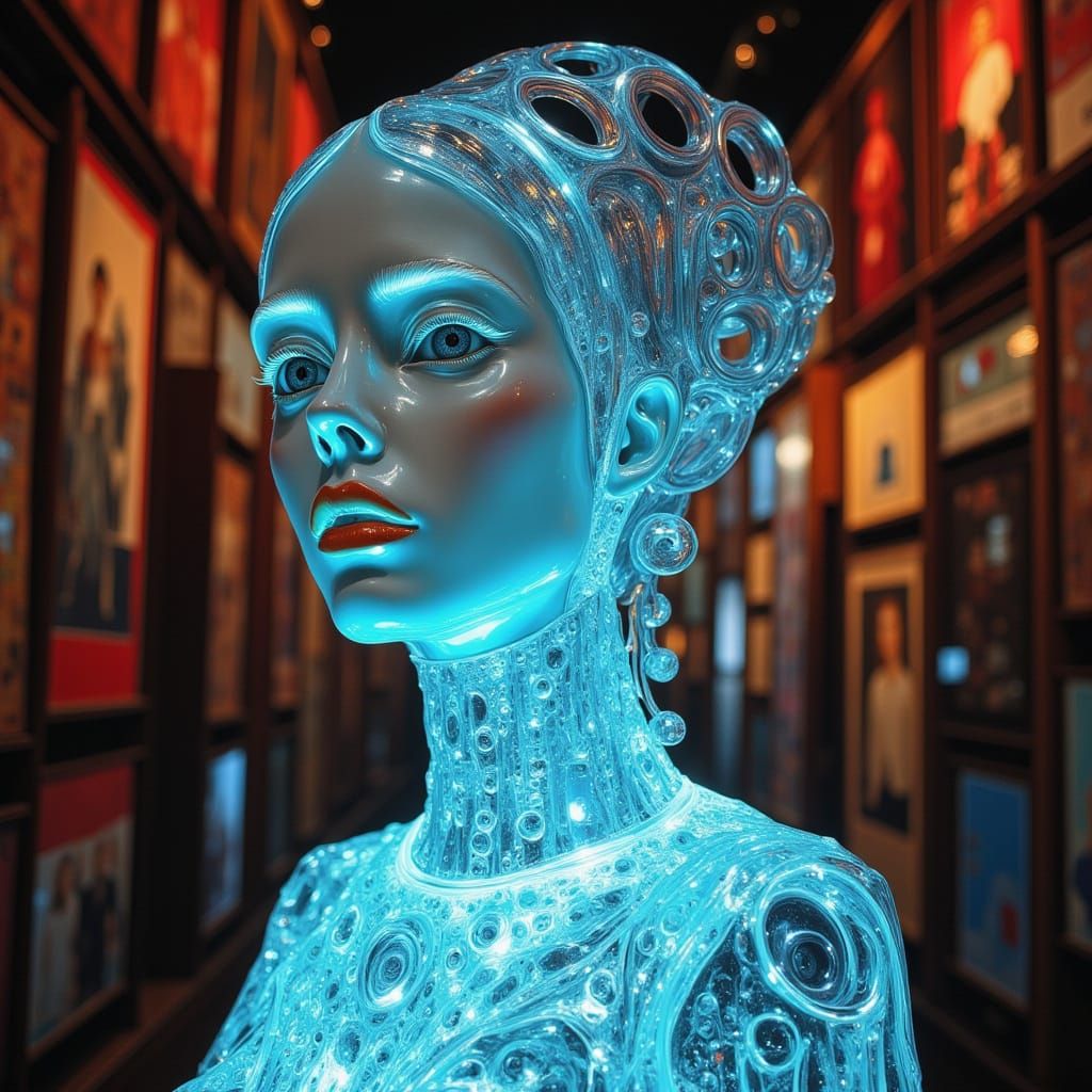 Crystal Woman in Glass Castle Library