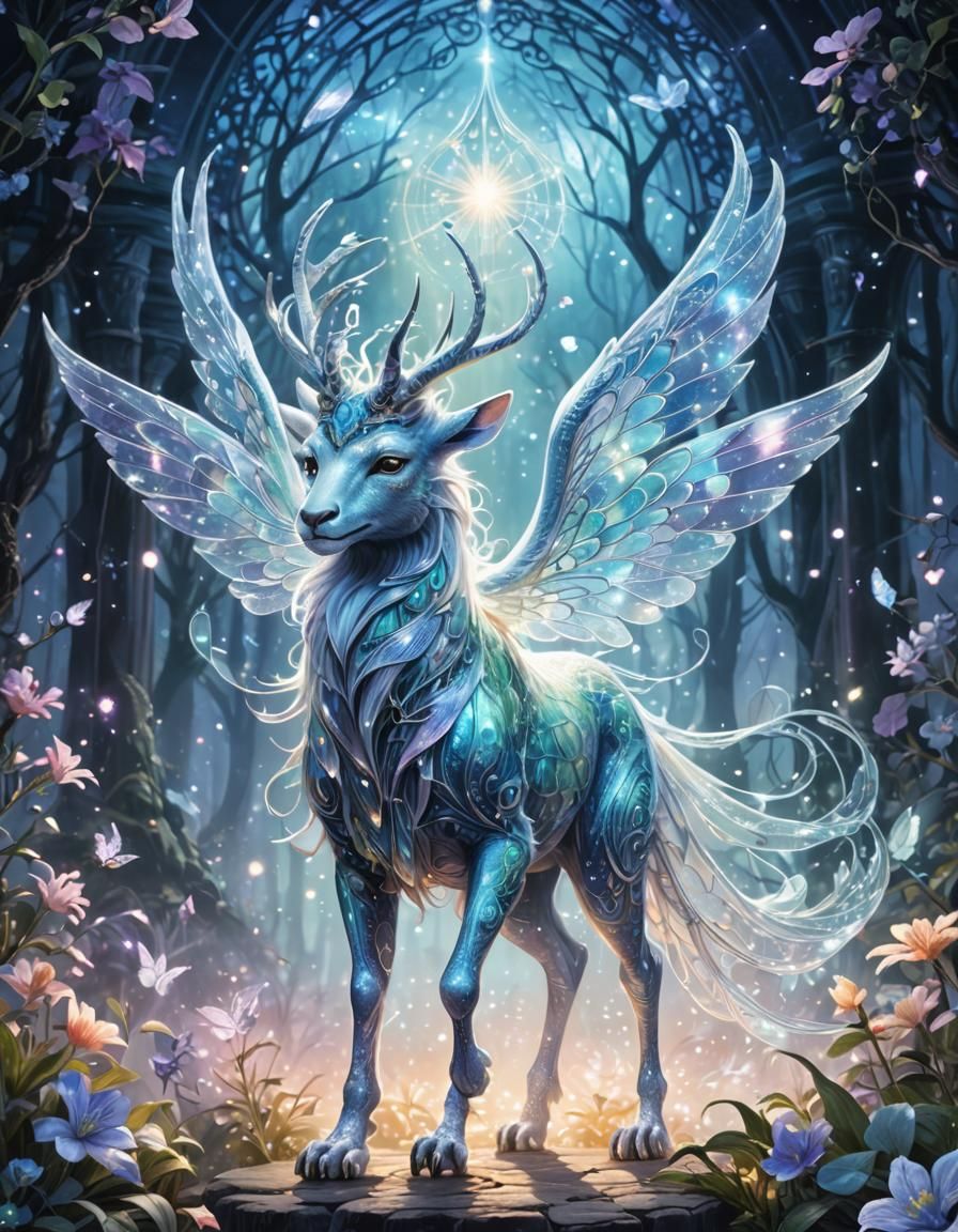Ethereal Fantasy Creature in Soft Illustration