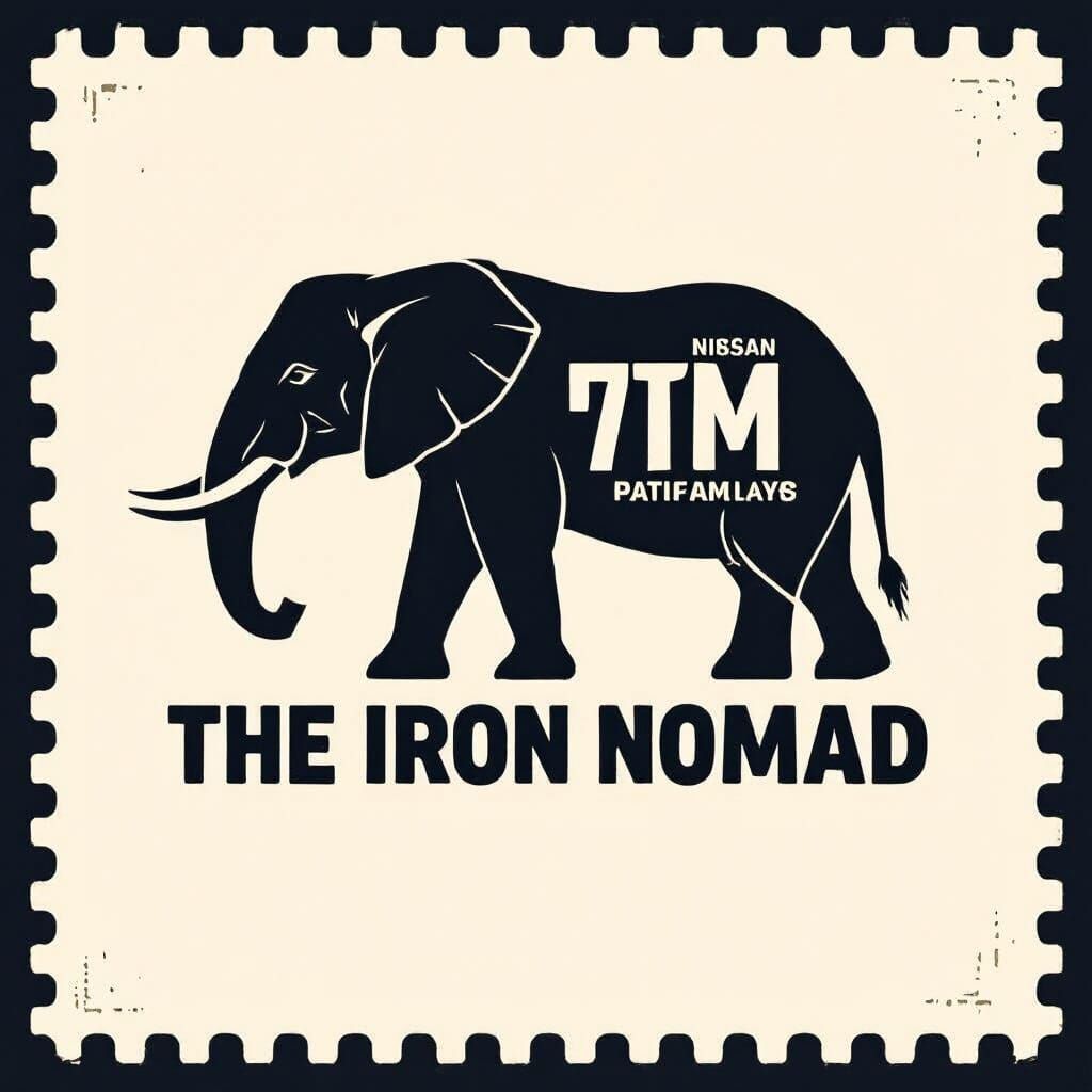 Minimalist Logo: Nissan Patrol Y60 Meets Elephant