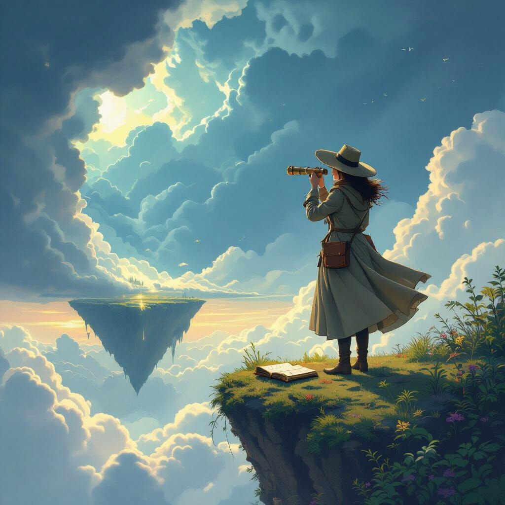 Lone Cartographer Charts Floating Island Storm