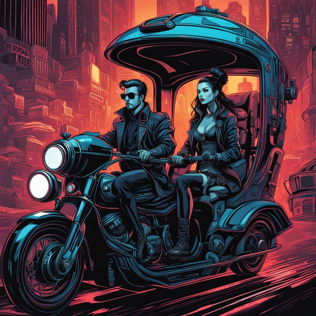 Time Travelers in Neo-Eclectic Cyberpunk Machine