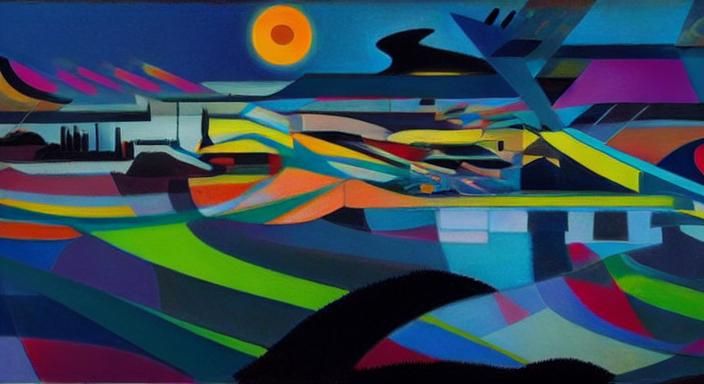 Afrofuturistic Metropolis in Expressionist Style