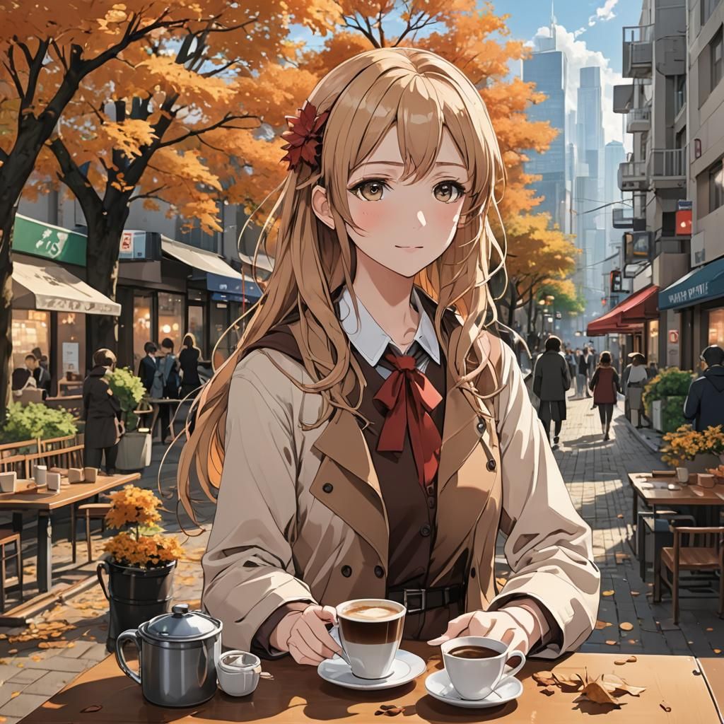 Autumn Portrait in Anime Key Visual Style