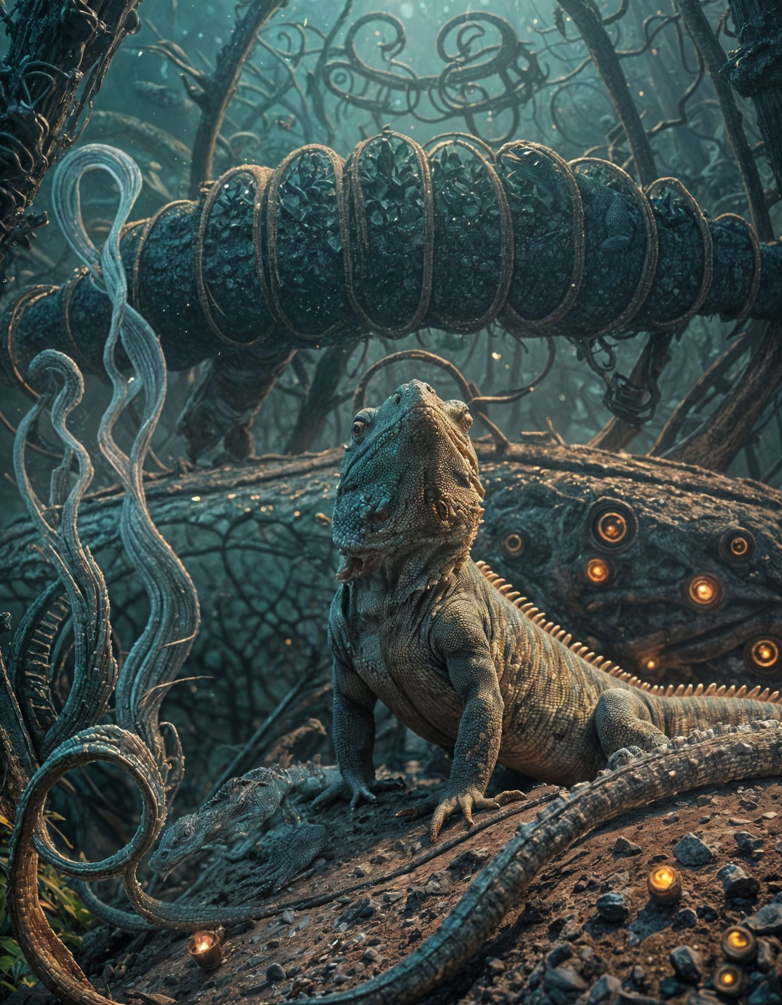 Detailed Lizard Digital Art in Beeple Style