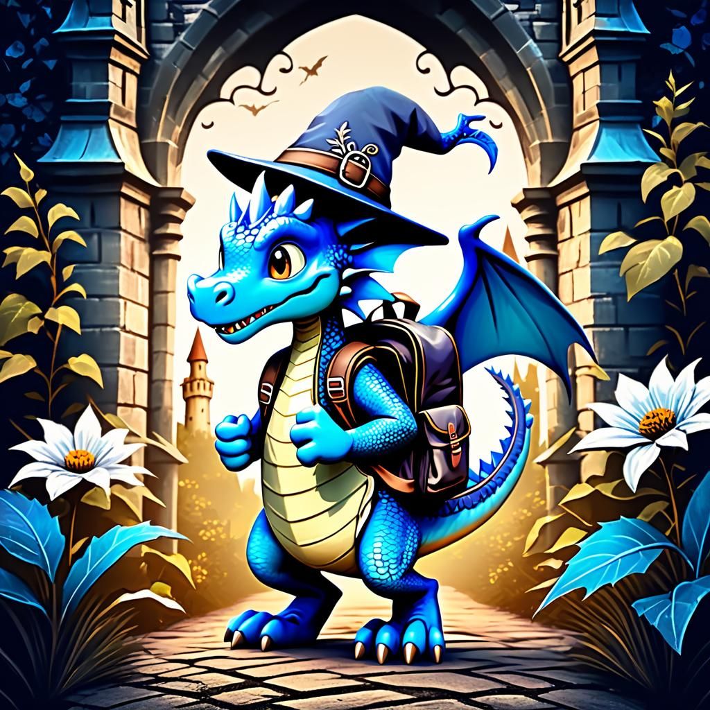Blue Dragon Attends Magic School in Cartoon CGI