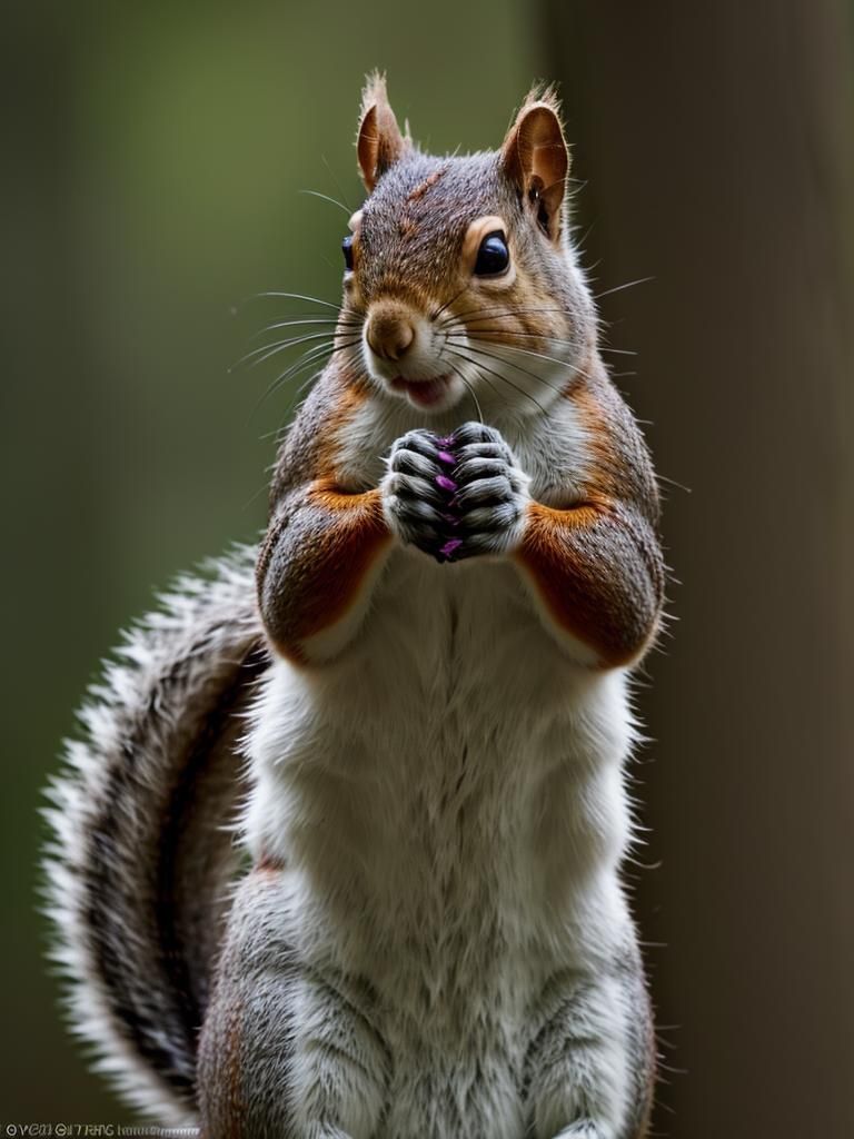Dramatic Squirrel Portrait in Forest Haze