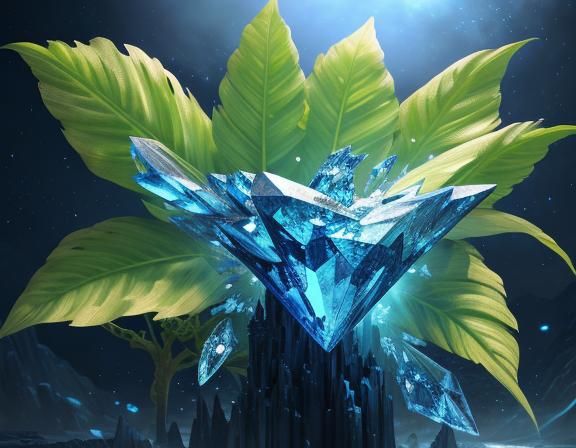 Infinite Blue Crystal Time Space: Matte Painting