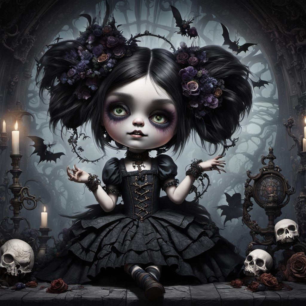 Gothic Artwork in Dark Romantic Style