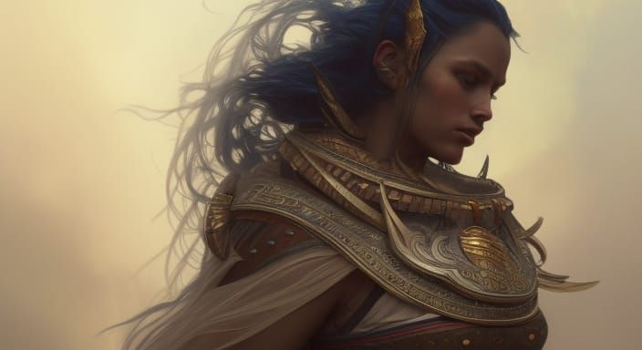 Detailed Portrait of a Druidess Warrior in Unreal Engine