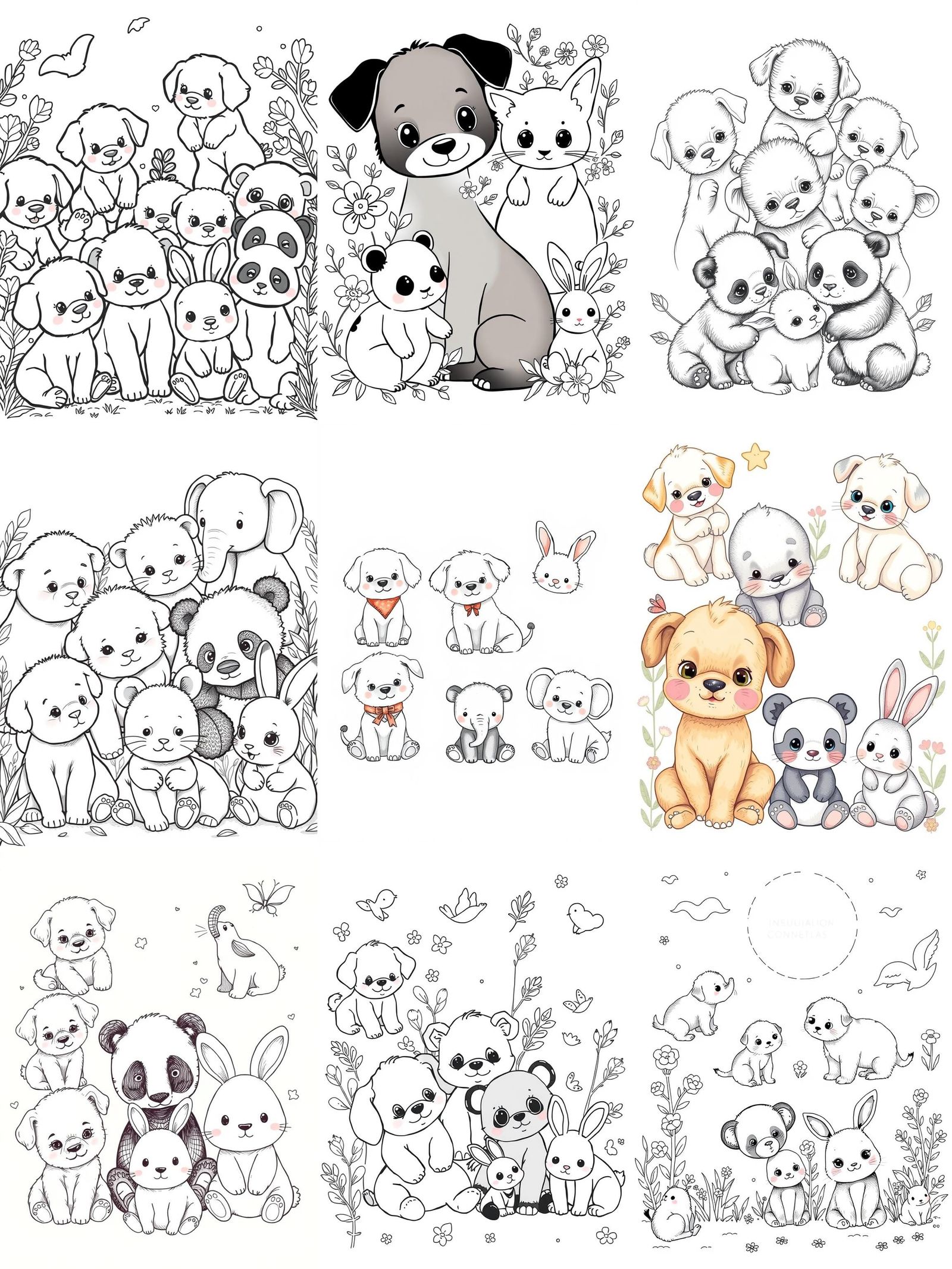 Coloring Book: Adorable Baby Animal Illustrations