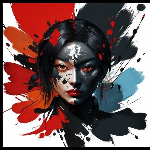 Vietnamese Bamboo Painting with Impasto Textures