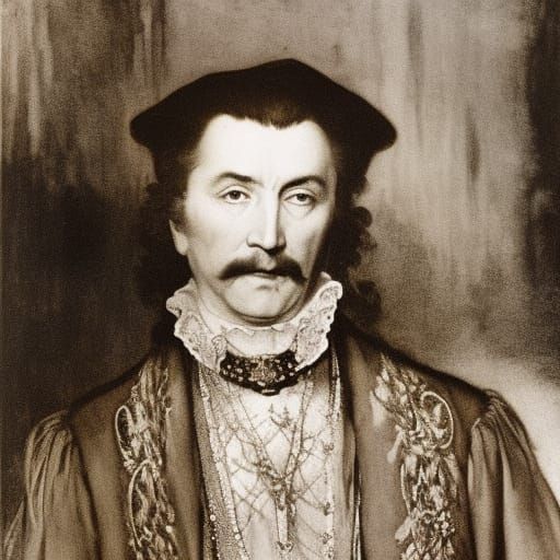 Vampire Portrait in Watercolor Style