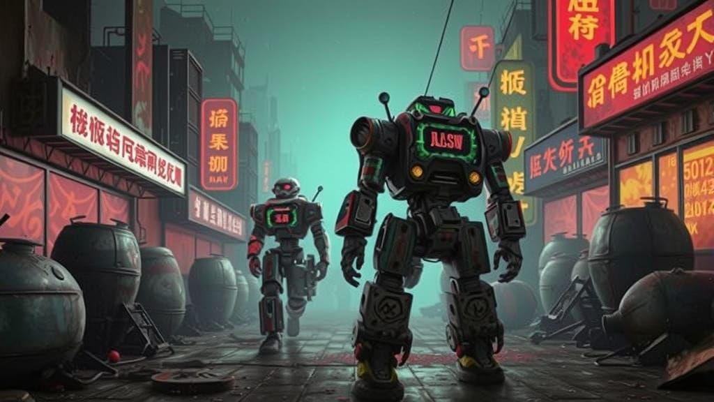 Cyberpunk Apocalypse: Retro Neon Wasteland Survivor