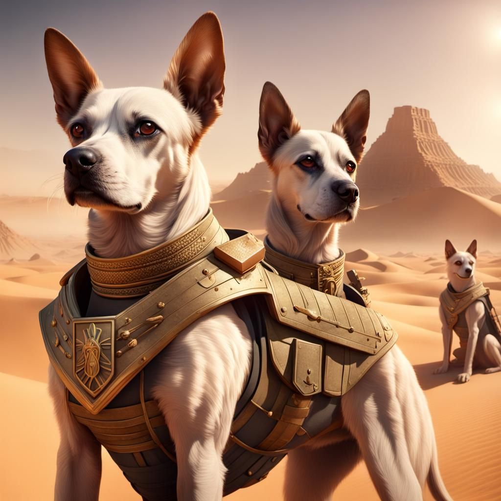 Pharaoh Dog General Surveys Desert Landscape