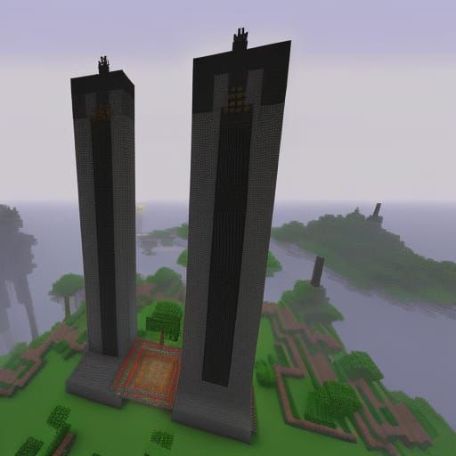 Twin Towers Recreated in Minecraft World