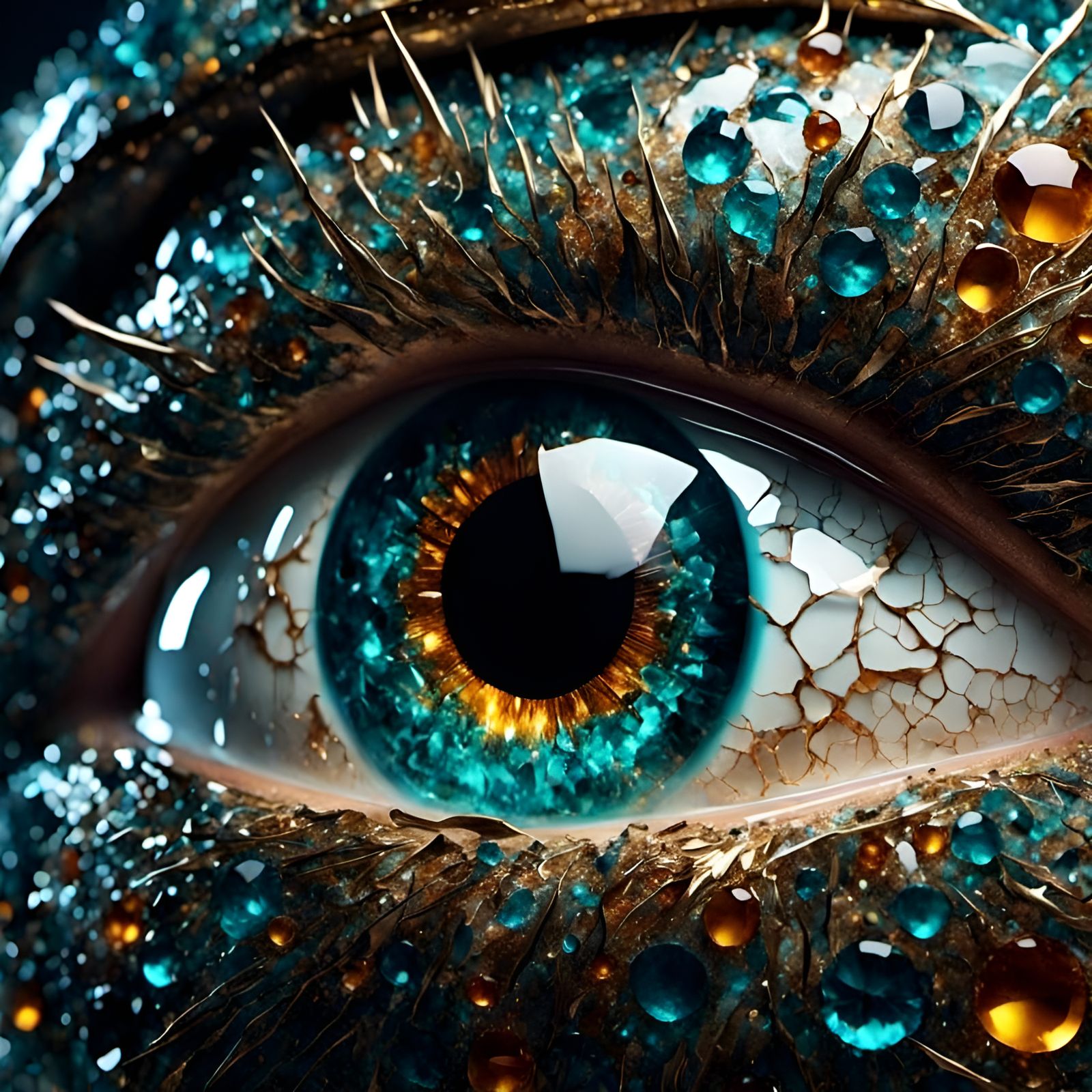 Intricate Glass Eye Macro Photograph in 4K