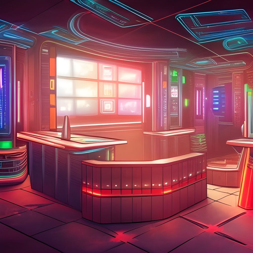 A futuristic Cyberpunk Bar