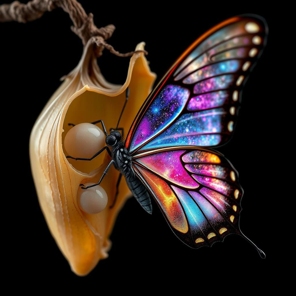 Butterfly Emerges with Cosmic Wings