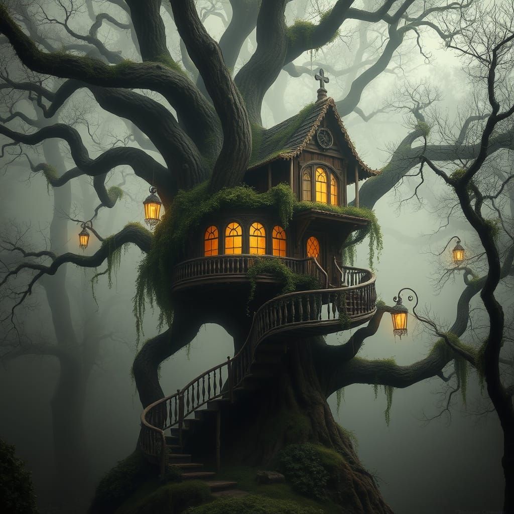 Whimsical Treehouse Sanctuary in Enchanted Forest