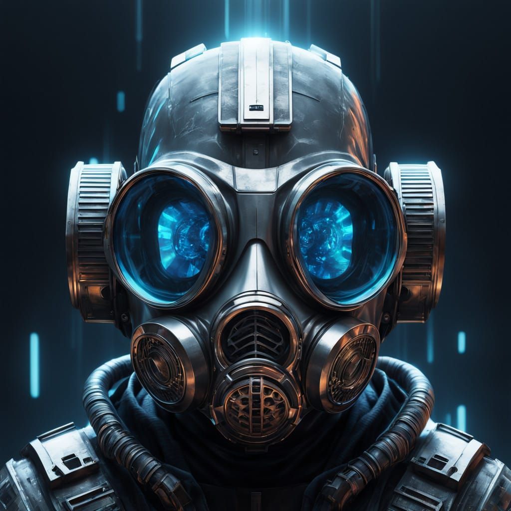 Cyberpunk Gas Mask in Metallic Glory