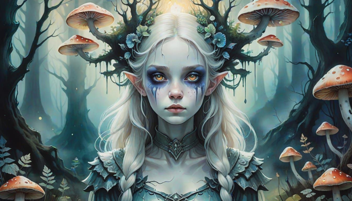 Arcane Forest Guardian in Watercolor Painting