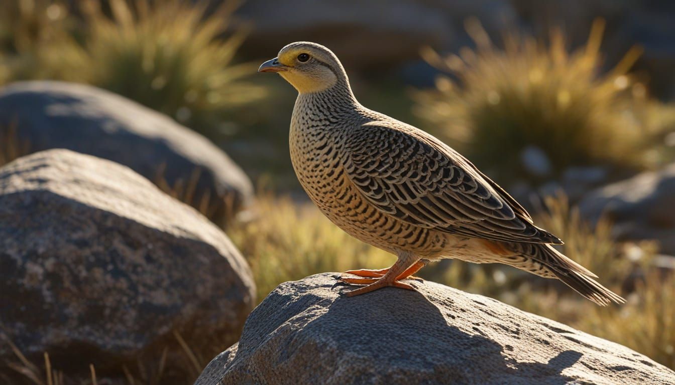Yellow-throated Sandgrouse in Dramatic Splash Art Style