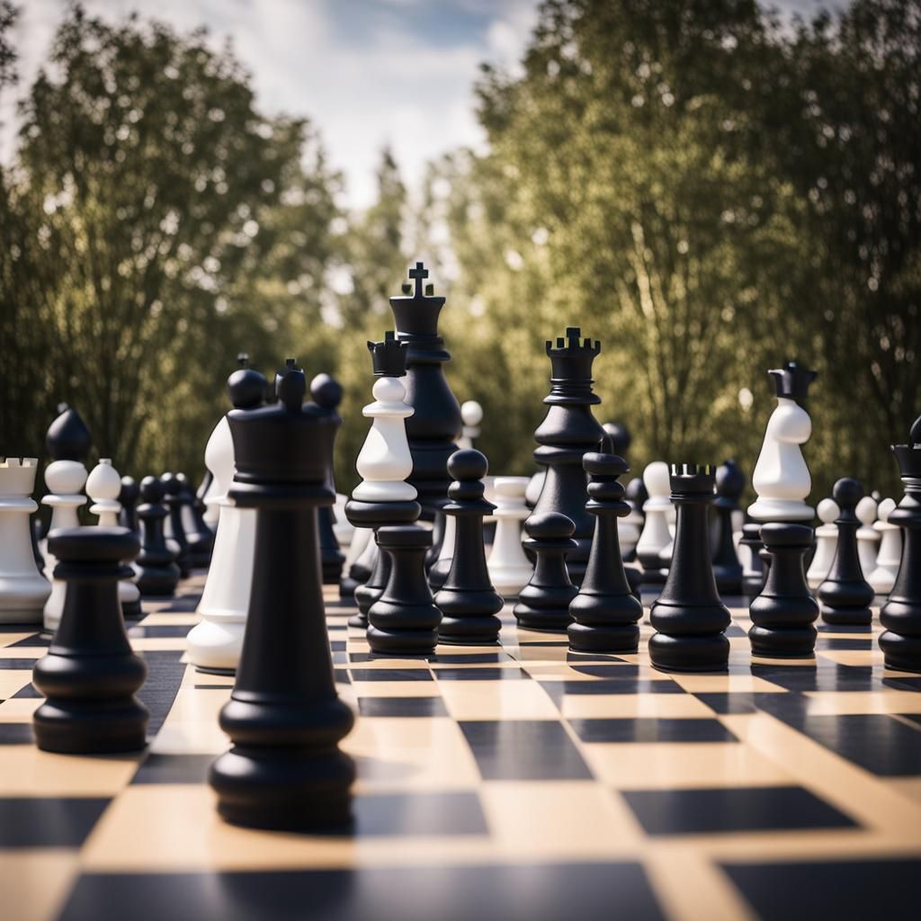 People Dressed as Giant Chess Pieces