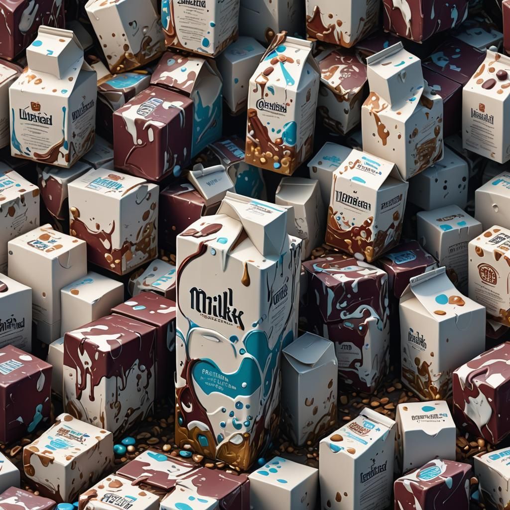 Detailed Matte Painting of Milk Carton in 8k