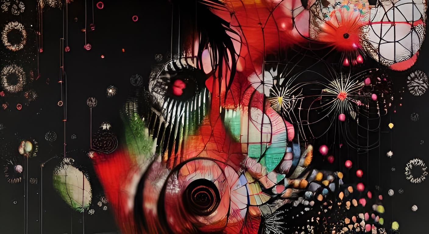 Kaleidoscopic Garden Graphic Score Inspired by Murakami